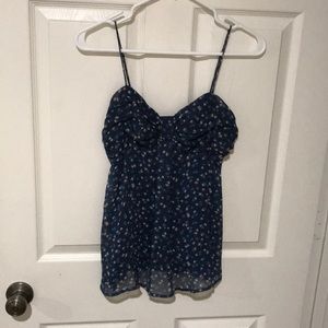 Navy floral tank size small